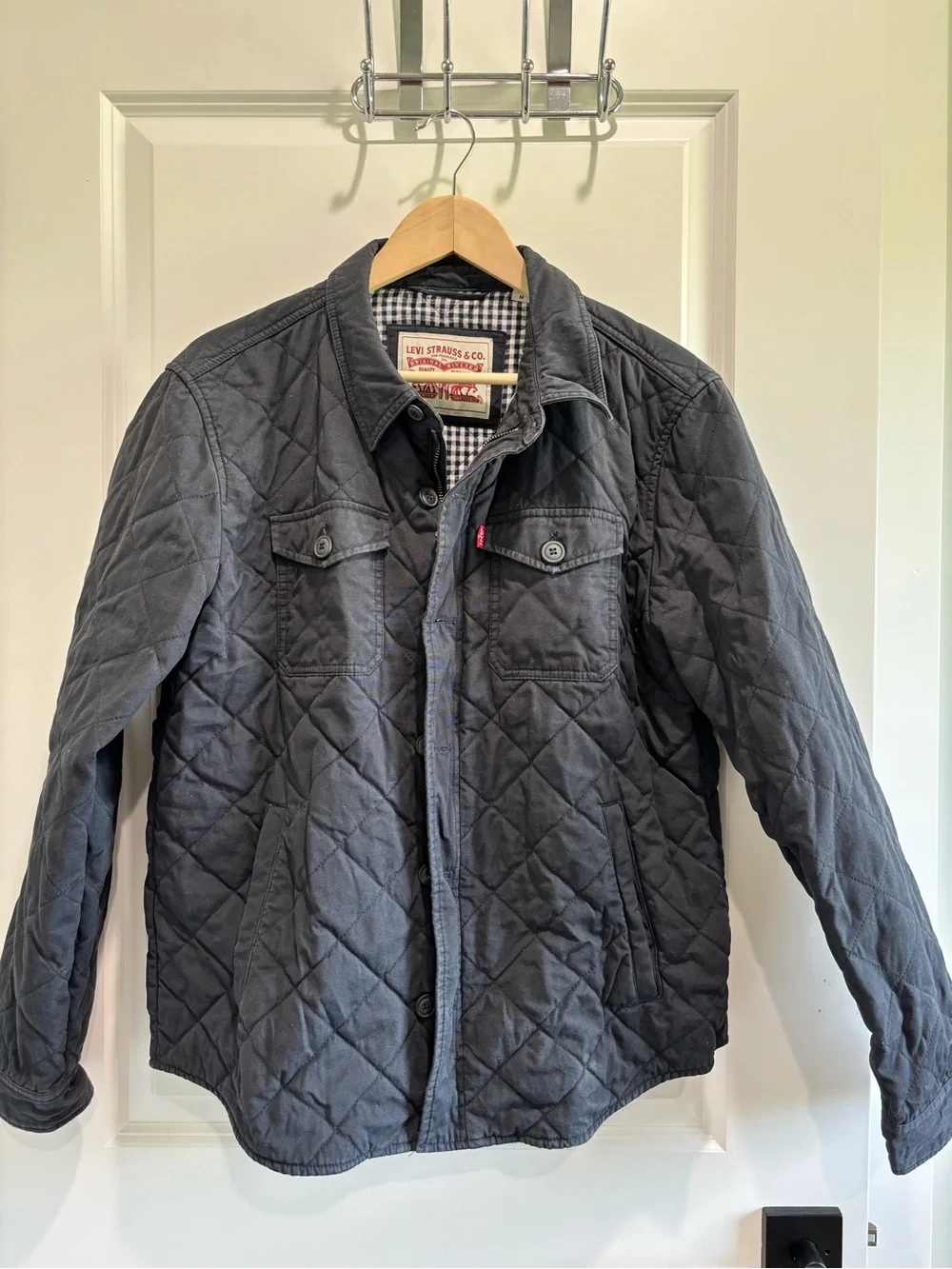 Levi's Quilted Lightweight Shirt Jacket in Navy Blue